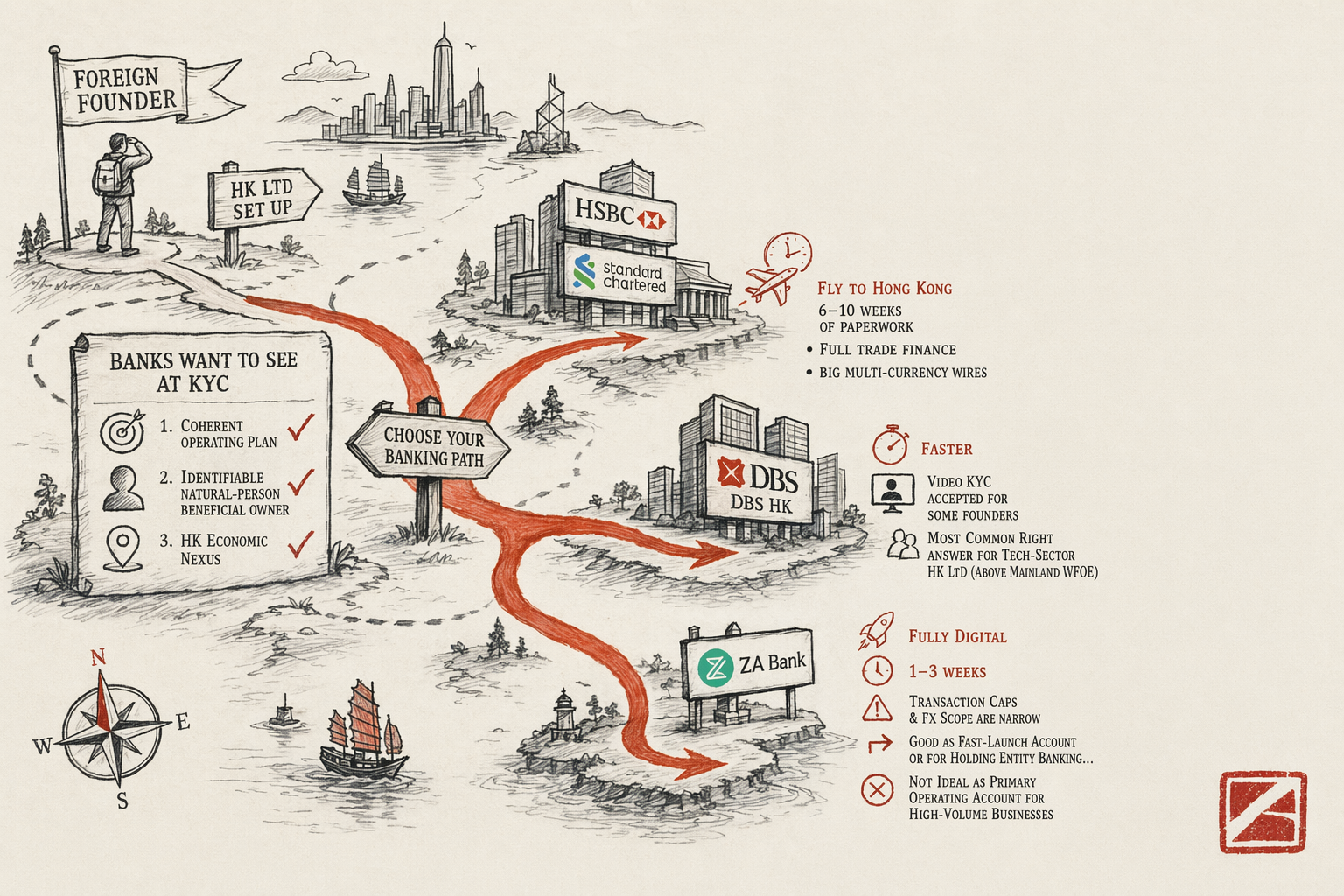 HK Company Bank Account Opening for Foreign Founders — overview illustration