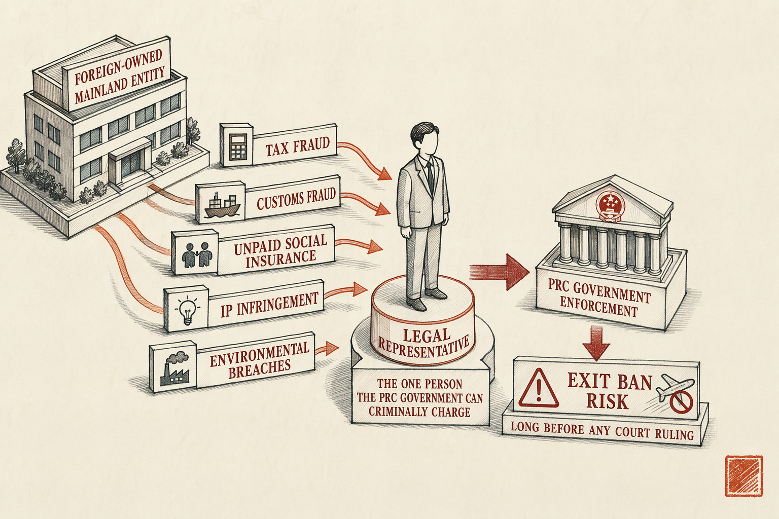 Legal Rep Criminal Liability Under PRC Company Law — overview illustration