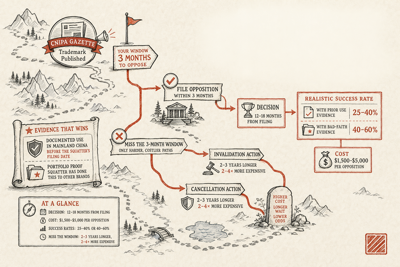 Opposing a Squatted Trademark — overview illustration