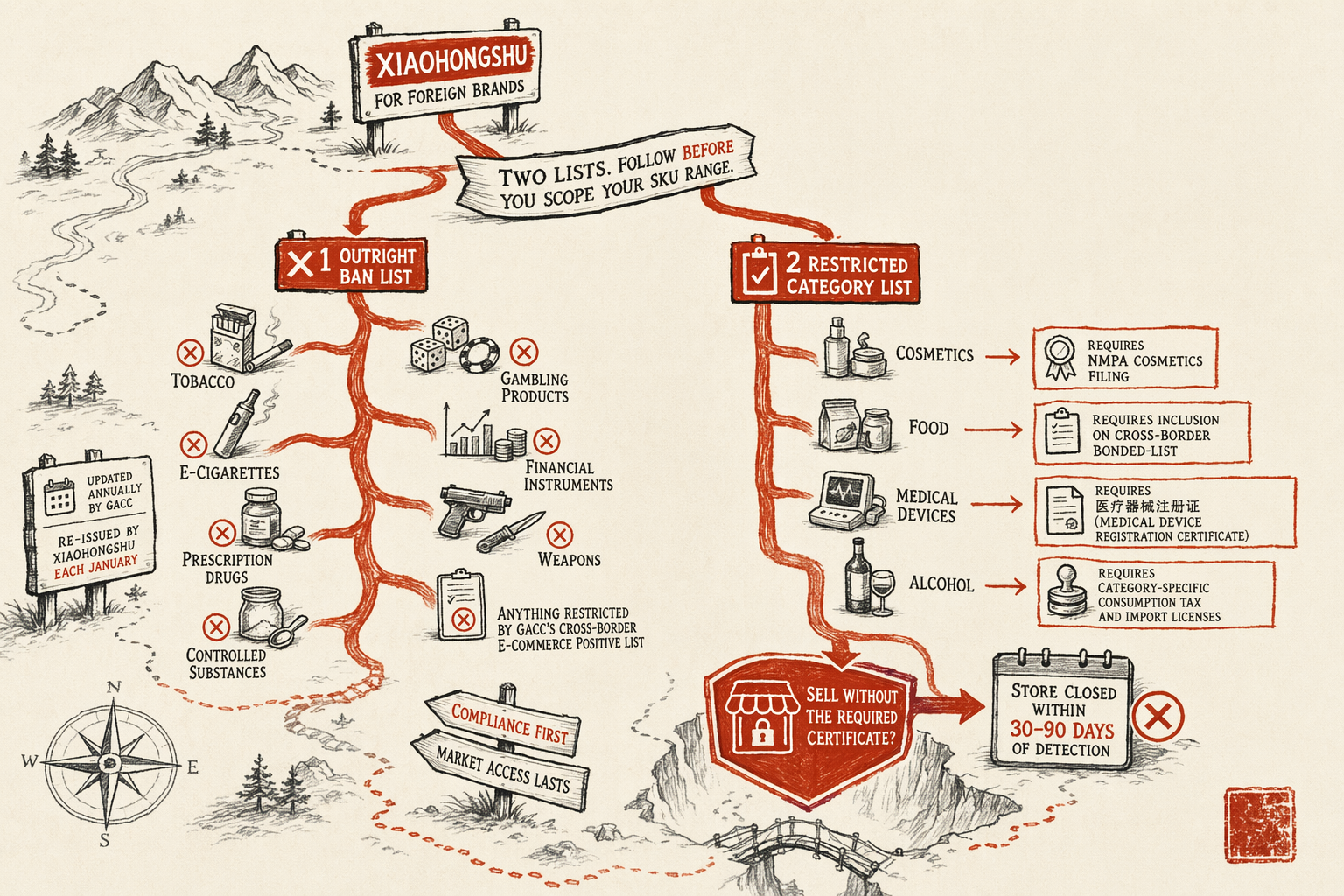 Banned-Product List on Xiaohongshu for Foreign Brands — overview illustration