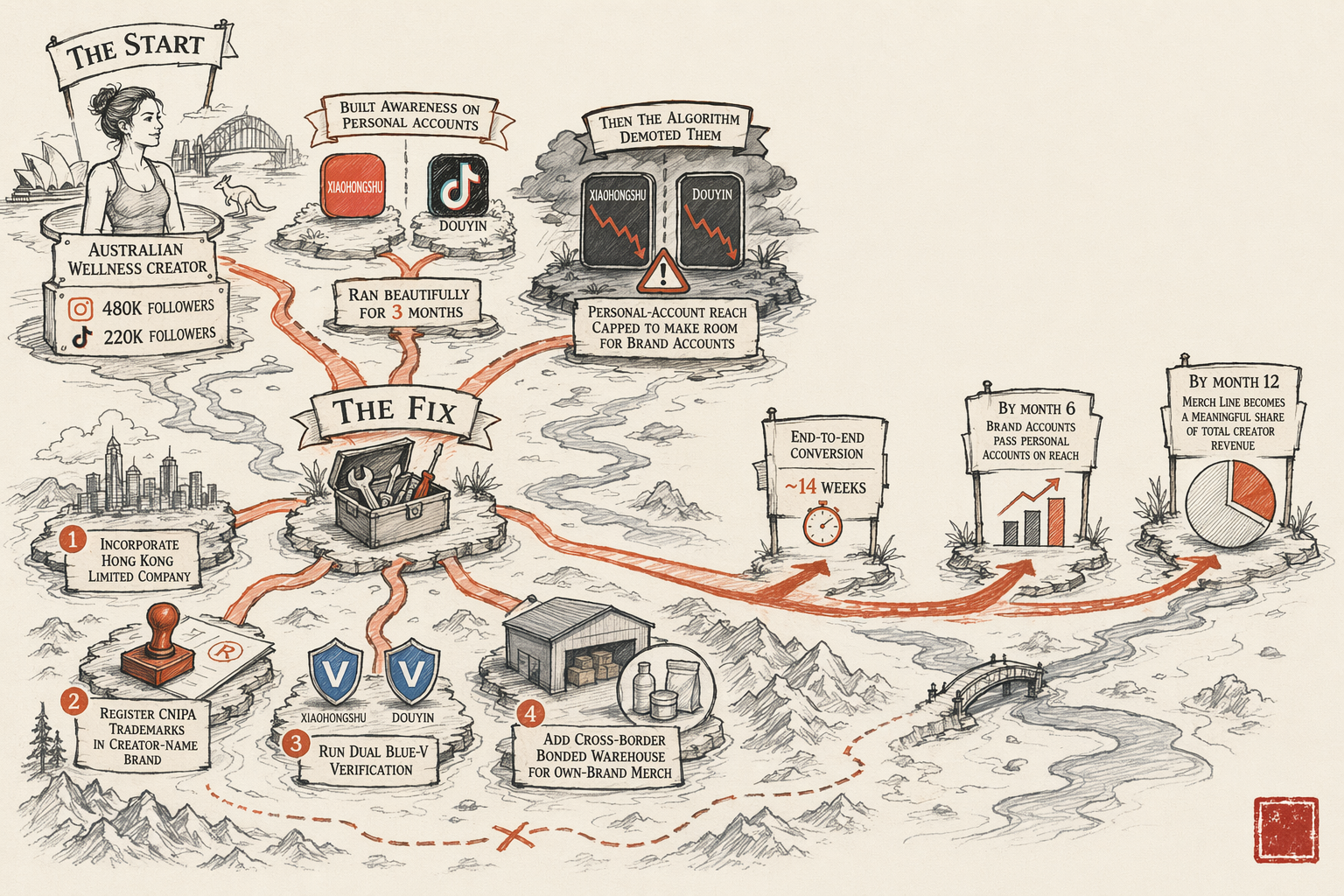 Australian Wellness Creator: Xiaohongshu + Douyin Verified Launch — overview illustration