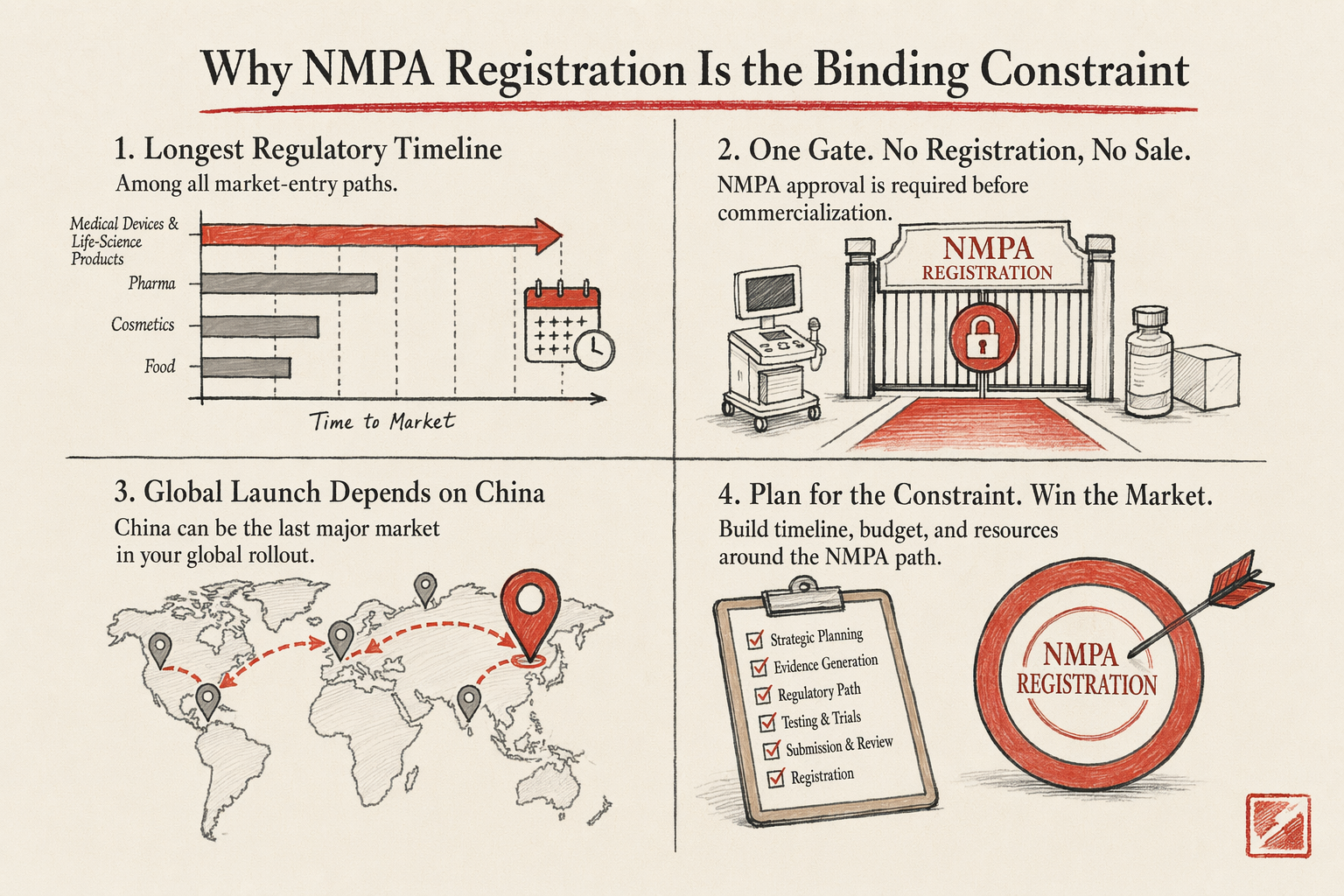 China Entry for Medical Device and Life-Science Companies — key considerations illustration