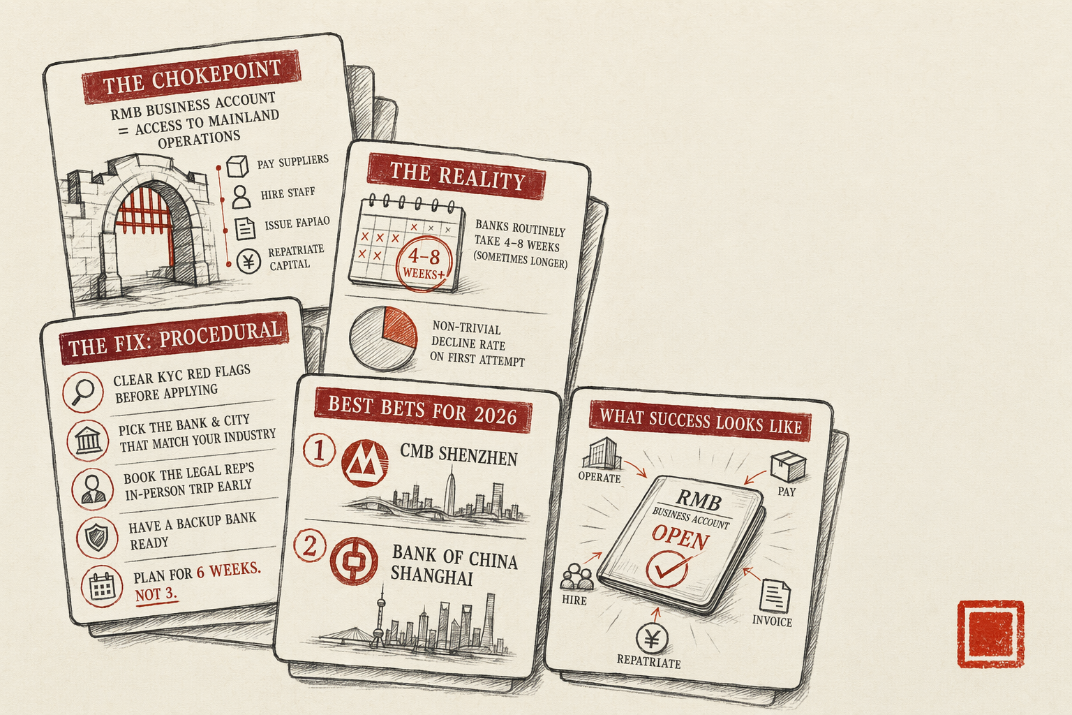 Opening an RMB Business Account That Actually Clears — overview illustration